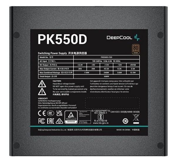 Deepcool PK550D 550W R-PK550D-FA0B-EU