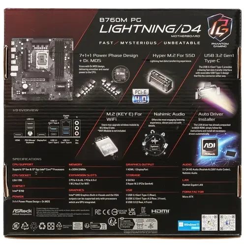 ASRock B760M PG Lightning/D4 LGA1700