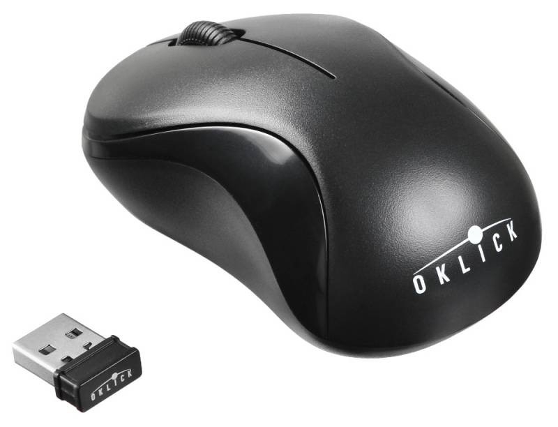 

Мышь компьютерная Oklick, 605SW оптическая (1200dpi) беспроводная USB (black)