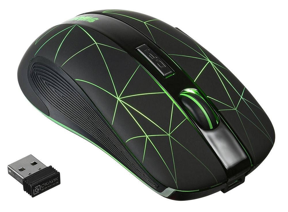 Oklick 975GW SWAMP soft touch оптическая (1600dpi) беспроводная USB (6but)