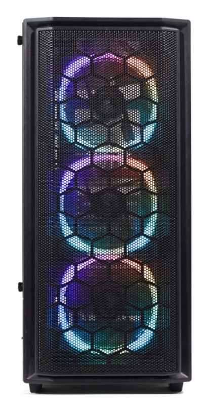 Powercase Alisio Mesh M3, Tempered Glass, ARGB, Black