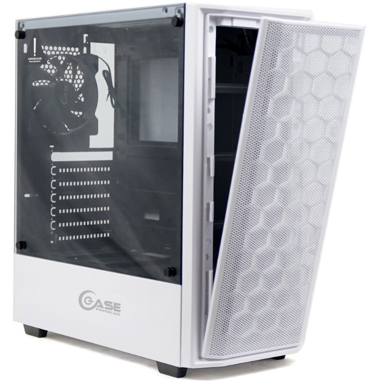 Powercase Alisio Mesh M, Tempered Glass, White