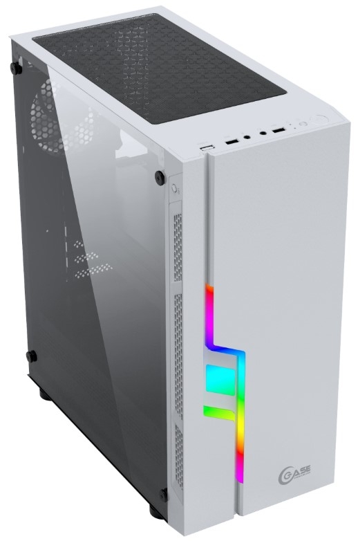 Powercase Maestro Z3, Tempered Glass, RGB, White