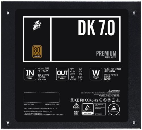 1STPLAYER DK PREMIUM 700W 80+ Bronze PS-700AX