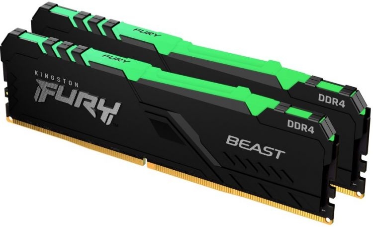 

Модули памяти Kingston, Fury Beast 16Gb PC24000 DDR4 KIT2 KF430C15BBAK2/16