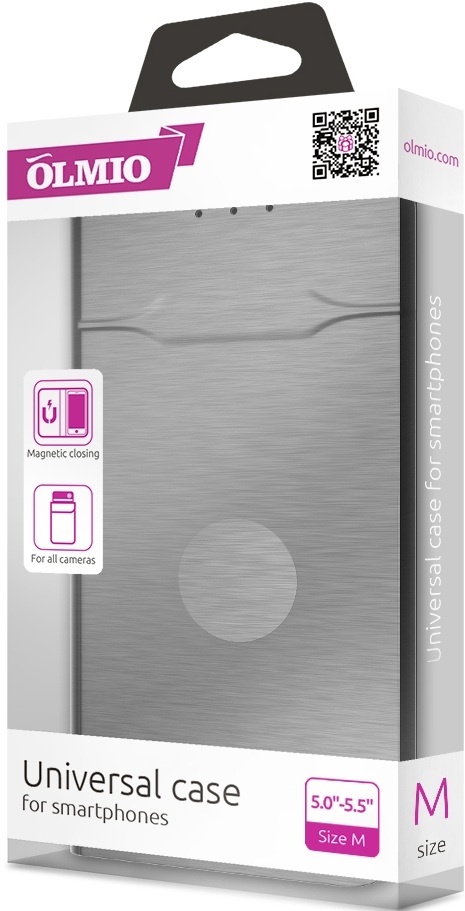 OLMIO Универсальный чехол-книжка для смартфонов 5.0-5.5"