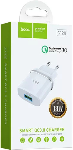 Hoco Сетевое зарядное устройство C12Q Smart USB QC3.0, 3A