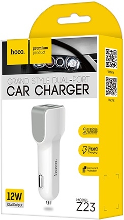 Hoco Автомобильное зарядное устройство Z23 Grand style 2USB, 2.4A