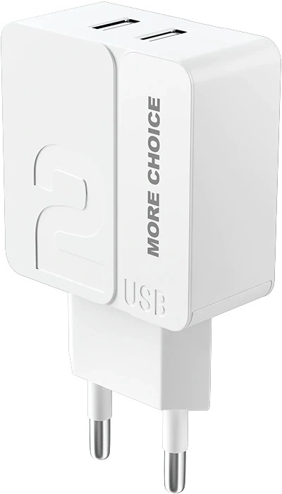 More Choice Сетевое зарядное устройство NC46 2USB, 2.4A