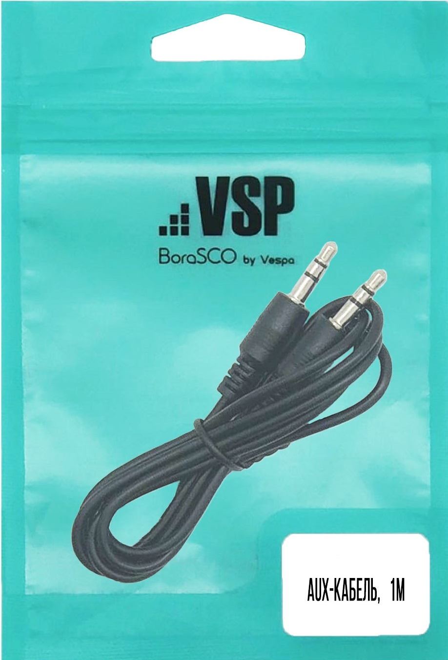 BoraSCO Аудио-кабель AUX 3.5 мм - 3.5 мм, 1м