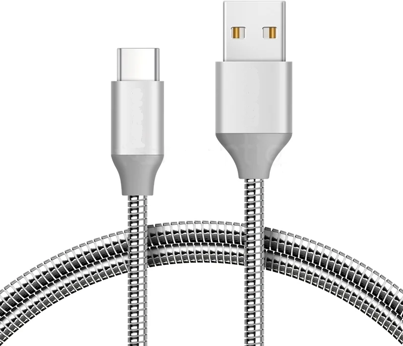 

Кабель в металлической оплетке QC 3.0 USB 2.0 - USB-Type-C, 3A (silver)