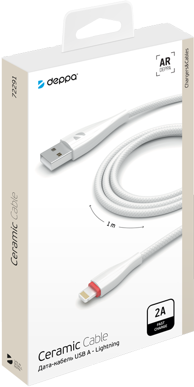Deppa Кабель Ceramic USB 2.0 - 8pin для Apple, 2A