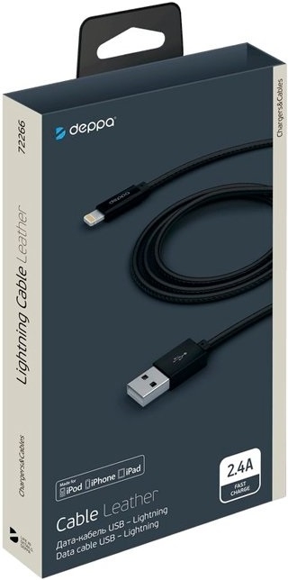 Deppa Кабель Leather USB - 8pin для Apple, MFI