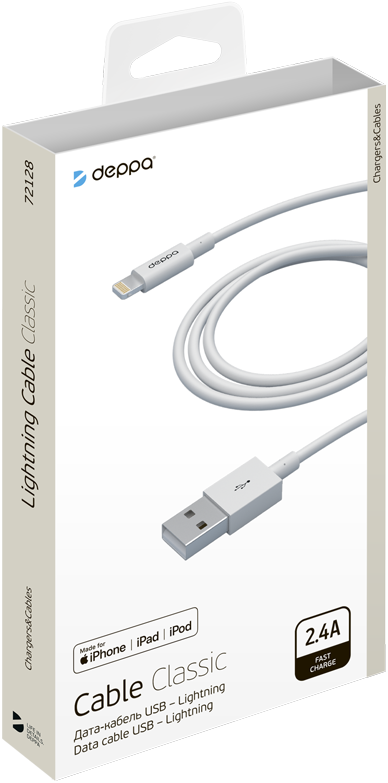 Deppa Кабель USB 2.0 - 8pin для Apple, MFI