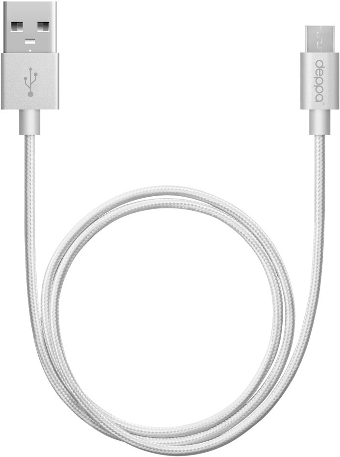 Deppa Кабель Alum USB - microUSB, 2.4A