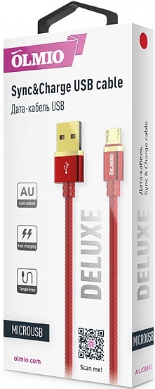OLMIO Кабель DELUXE USB-microUSB, 2.1A