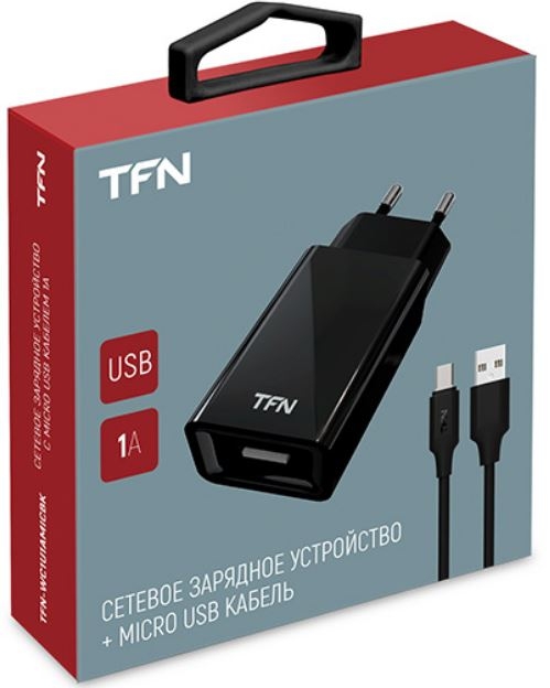 TFN Сетевое зарядное устройство + кабель MicroUSB, 1A