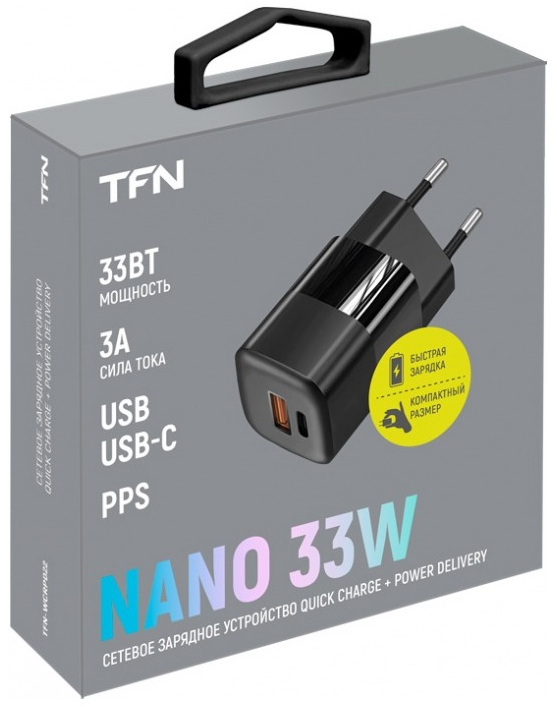 TFN Сетевое зарядное устройство Nano A+C PD 33W