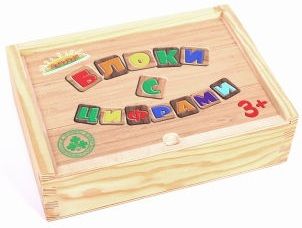 Дворики Деревянные кубики "Арифметика" тактильные, в ящике