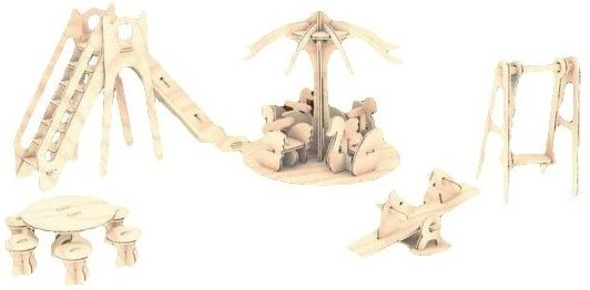 Мир деревянной игрушки Сборная модель "Детская площадка"