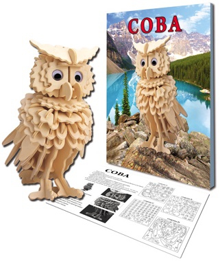 Мир деревянной игрушки Сборная модель "Сова"