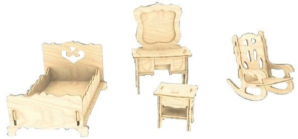 Мир деревянной игрушки Сборная модель "Спальня"