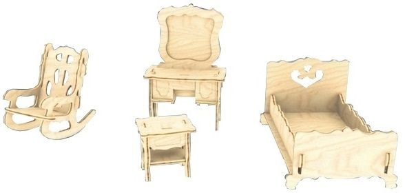 Мир деревянной игрушки Сборная модель "Спальня"