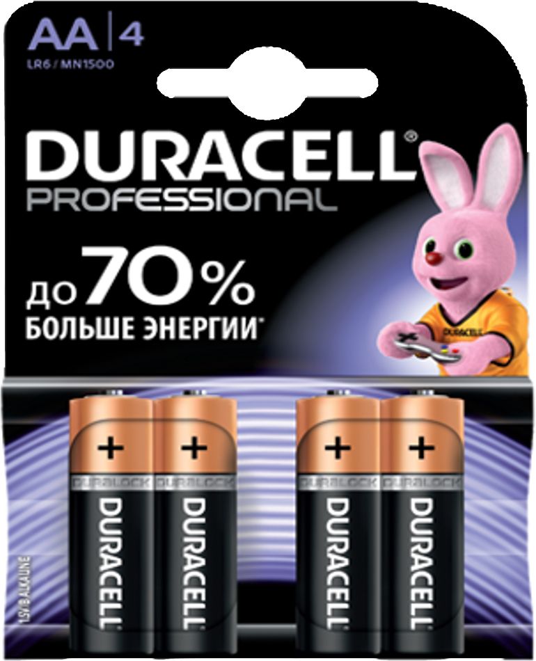 Duracell Батарейки AА Professional, 4 шт. (LR6-4BL)