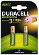 Duracell Аккумуляторы ААА, 2 шт. (HR03-2BL, 750 mAh)