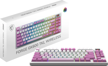 Клавиатура MSI Forge GK600 механическая беспроводная (белый/фиолетовый)