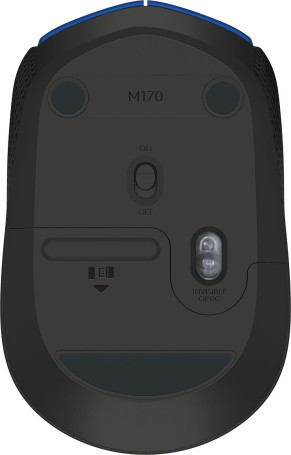 Logitech M171, беспроводная, 1000dpi, синий/черный