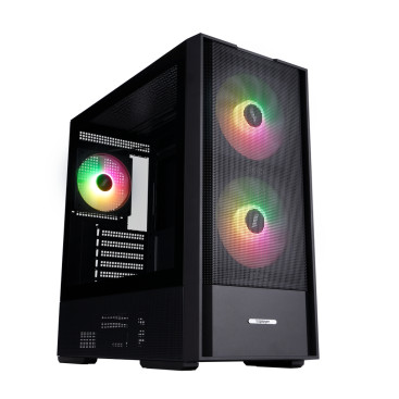 1STPLAYER AU7 ARGB, ATX, 3x120mm ARGB, Black, AU7-BK-2FA7-14-2FA7R-1FA7