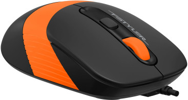 A4Tech Fstyler FM10S, проводная, 1600dpi, черный/оранжевый