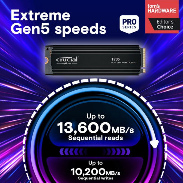Crucial T705 1TB M.2 2280 PCIe Gen5x4 CT1000T705SSD5