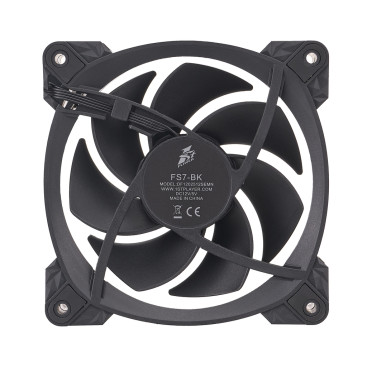 Вентилятор 1STPLAYER FS7 Black / 120mm ARGB 3pin 5V PWM 4pin 12V 600-800rpm 47.65cfm 32.2dBA / FS7-BK / BULK
