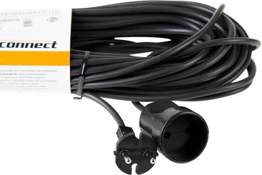 Удлинитель силовой PROconnect PROc-Uc (11-7115) 2x0.75кв.мм 1розет. 20м ПВС 6A без катушки черный
