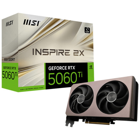MSI NVIDIA GeForce RTX 5060 Ti INSPIRE 2X OC 8GB GDDR7 128bit 3xDP HDMI 2FAN (RTX 5060 Ti 8G INSPIRE 2X OC)
