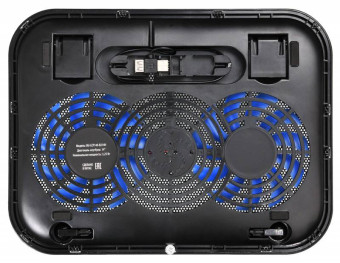 Подставка для ноутбука Buro BU-LCP140-B214H 14" 338x255x22мм 1xUSB 2x 140ммFAN 480г металлическая сетка/пластик черный