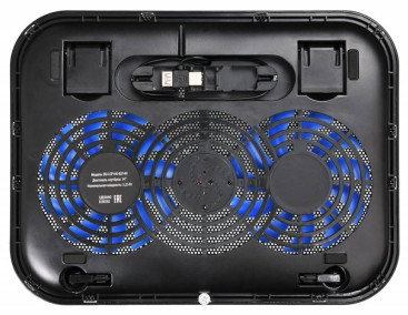Подставка для ноутбука Buro BU-LCP140-B214H 14" 338x255x22мм 1xUSB 2x 140ммFAN 480г металлическая сетка/пластик черный