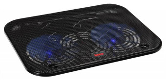 Подставка для ноутбука Buro BU-LCP140-B214H 14" 338x255x22мм 1xUSB 2x 140ммFAN 480г металлическая сетка/пластик черный
