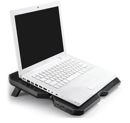Подставка для ноутбука Deepcool Multi Core X6 (DP-N422-MCX6) 15.6" 380x295x24мм 30.9дБ 2xUSB 4x 900г черный
