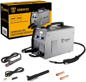 Сварочный полуавтомат Deko DKWM250A инвертор MIG-MAG/ММА 7кВт
