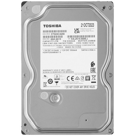 Toshiba Desktop 3.5" 2TB SATA 6Gb/s 7200rpm 256MB (DT02ACA200)