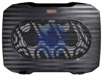 Подставка для ноутбука Buro BU-LCP156-B114 15.6" 357x265x33мм 1xUSB 1x 140ммFAN 345г металлическая сетка/пластик черный