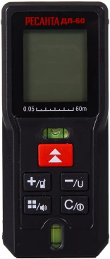 Лазерный дальномер Ресанта ДЛ-60 2кл.лаз. 670нм цв.луч. красный (61/10/516)