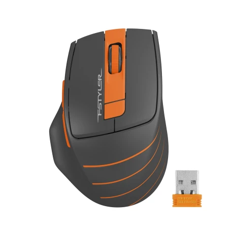 A4Tech Fstyler FG30S, беспроводная, 2000dpi, серый/оранжевый