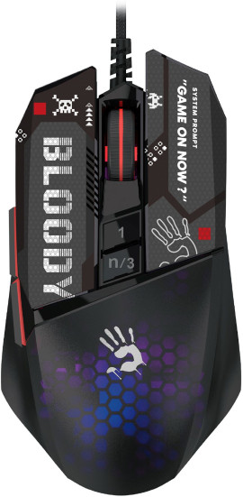 A4Tech Bloody W60 Max Mini, проводная, 12000dpi, черный/рисунок