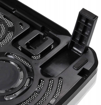 Подставка для ноутбука Buro BU-LCP156-B208 15.6"355x260x21мм 2xUSB 2x 80ммFAN 560г металлическая сетка/пластик черный