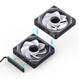 Вентилятор JONSBO ZL-120BR(3 in 1) Black 120х120х25мм REVERSE (24шт/кор, ARGB LED, 800-1800об/мин, черный) Retail