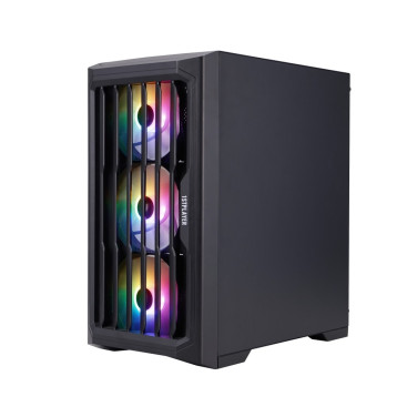 1STPLAYER BULLET HUNTER H2, mATX, 4x120mm FRGB, Black, H2-BK-4F1